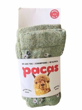 Pacas Alpaca Socks Floral Cozy Soft Crew Womens S M New
